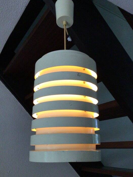 White lacquered metal pendant light - Hans-Agne Jakobsson