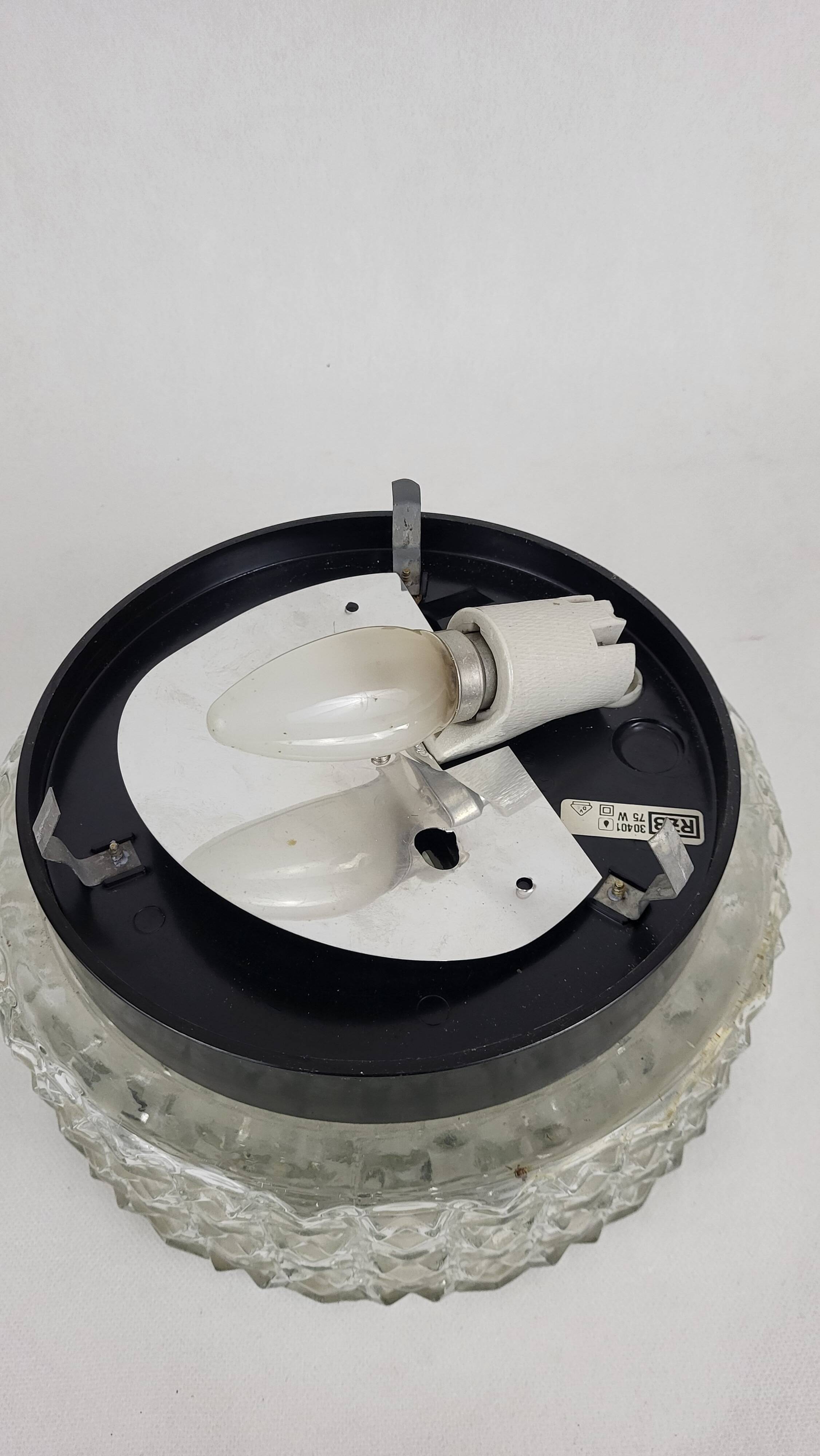 Glass ceiling light 60s-70s / German