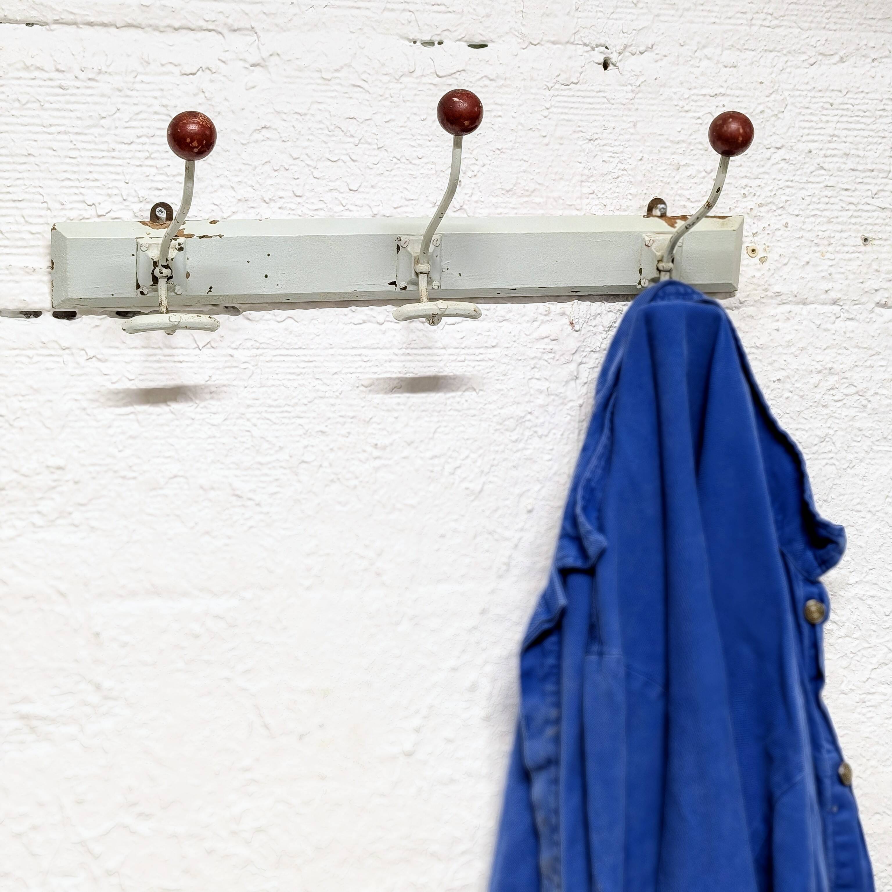 3-hook wall coat rack