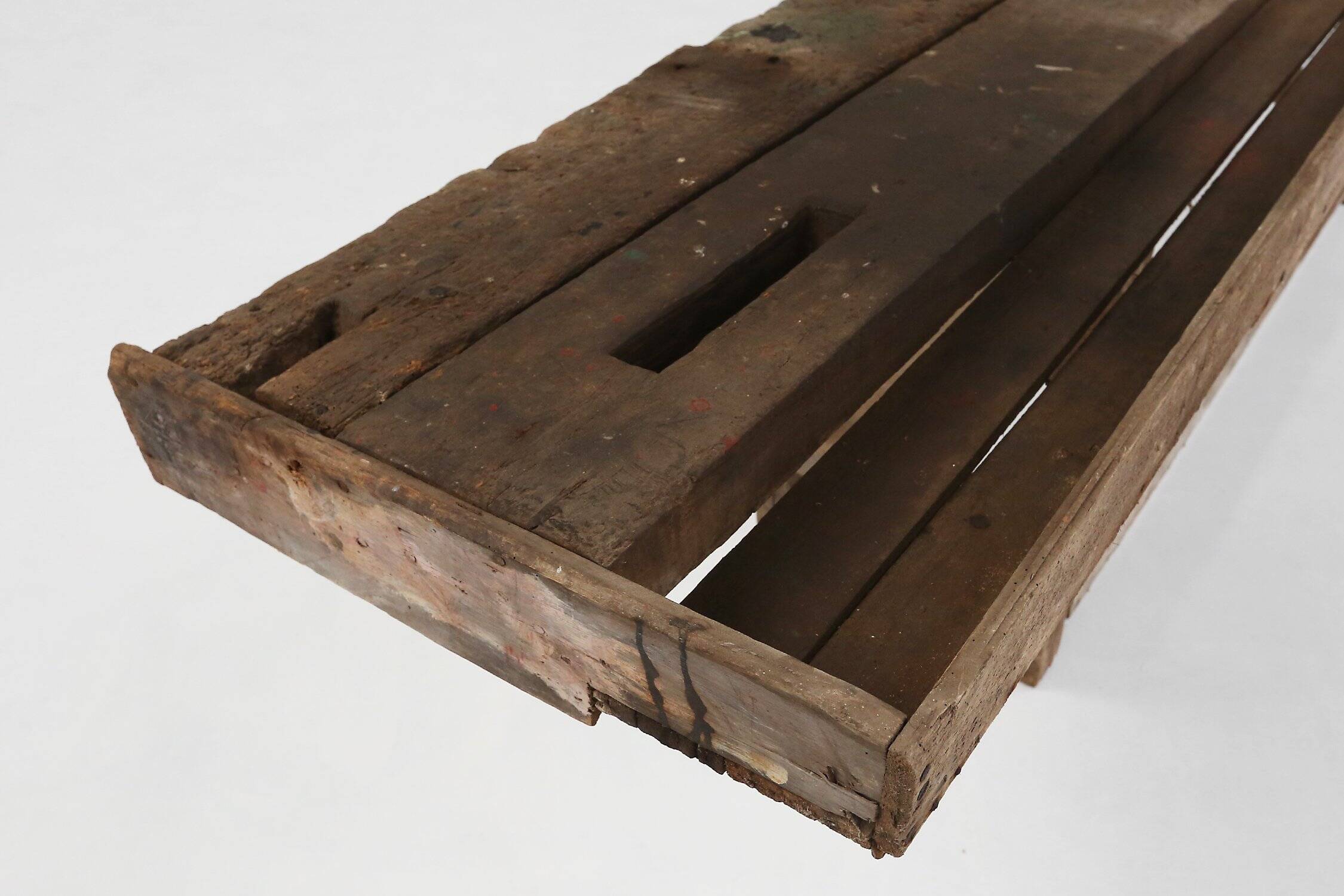 Industrial Oak Workbench with Exceptional Patina, Belgium ca. 1850