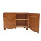 Paire de buffets en chêne avec plateau en travertin. Design contemporain italien.
