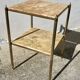 small side table with 2 brass and marble trays vintage 1960