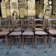 Suite of 10 bistro chairs in cannage