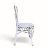 Peacock heart chair, white rattan, 1970s