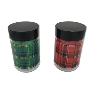 Duo of glass pot Scottish décor