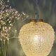 Suspension globe vintage en verre moulé ambré