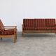 Brutalist sofa and chair set | vintage sofa | 1960s | oak.