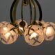 Brass and Glass 6-flamming Chandelier, 1980s