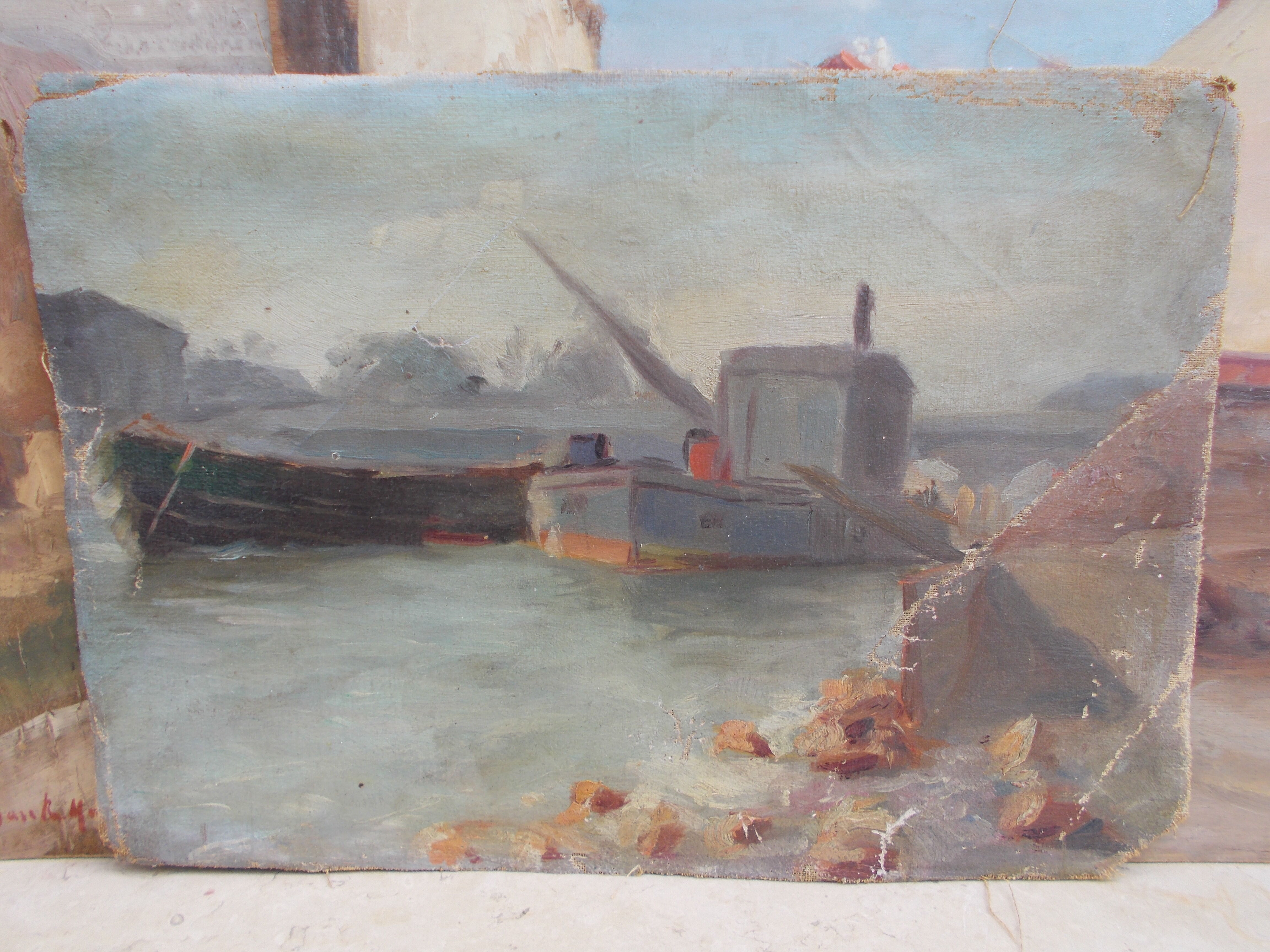 Fond d'atelier tableau 4 pièces Santa Maria d'Obregon