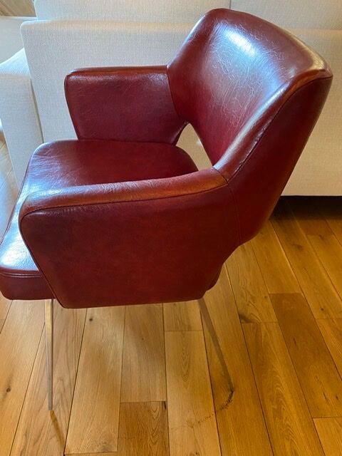 Pair of vintage armchairs in imitation leather from the 60s/70s