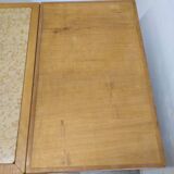 Wood and marble table with extensions