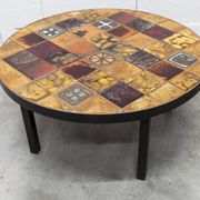 Table basse ronde céramique de Jean Gregorieff