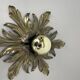 35cm handmade Brass Floral Theatre Wall Ceiling Light, Italy 1970