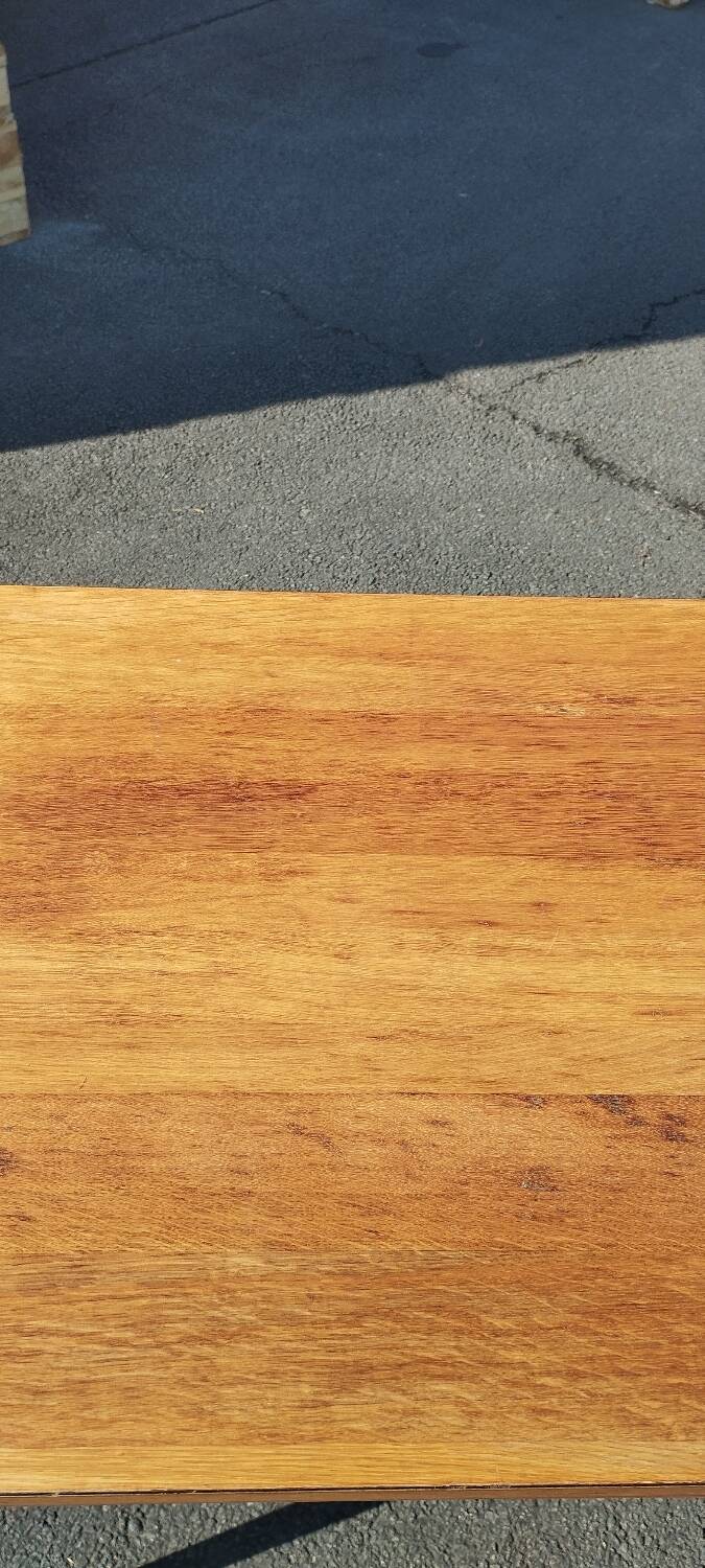 70' wood and chrome kitchen table