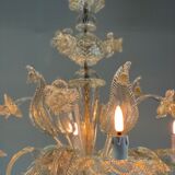 Rezzonico chandelier, venice, gilded murano glass circa 1920