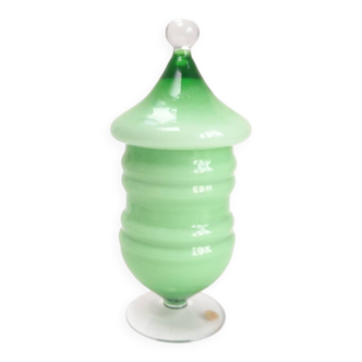 Pretty green opaline sweet jar.