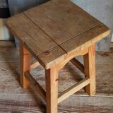 Vintage solid pine workshop stool