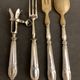 4 couverts de service en argent pour gigot et salade, XIXème