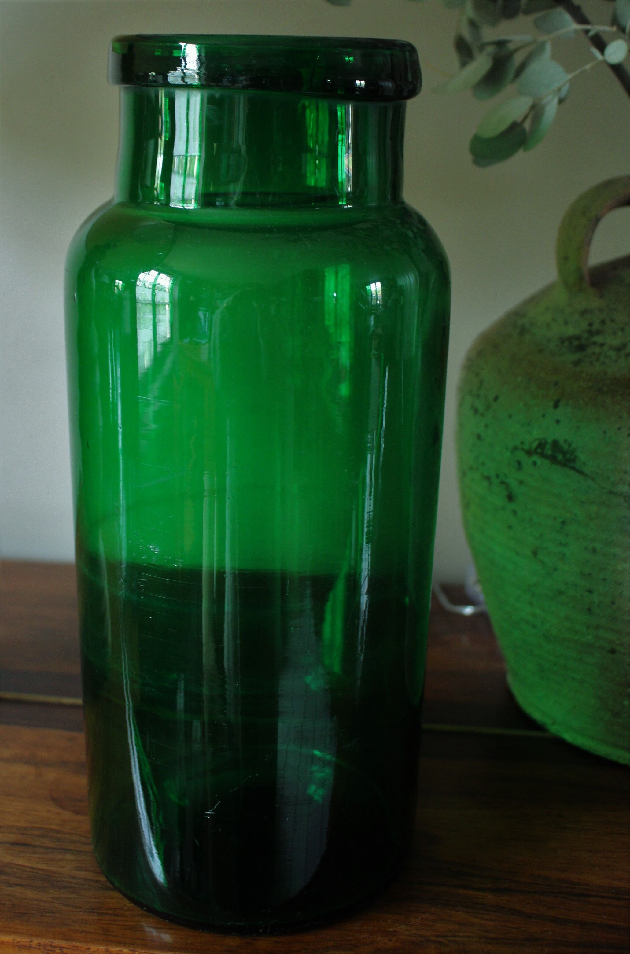 Green glass bottle