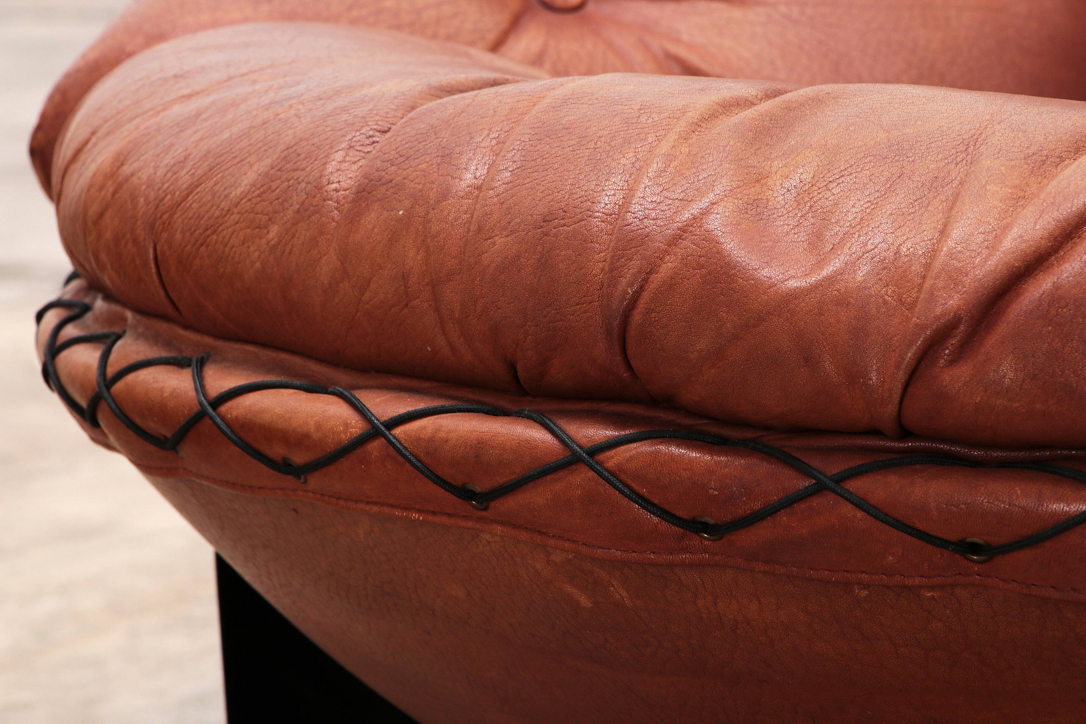 Lounge Set in Cognac color by Illum Wikkelsø for Ryesberg Møbler, 1970