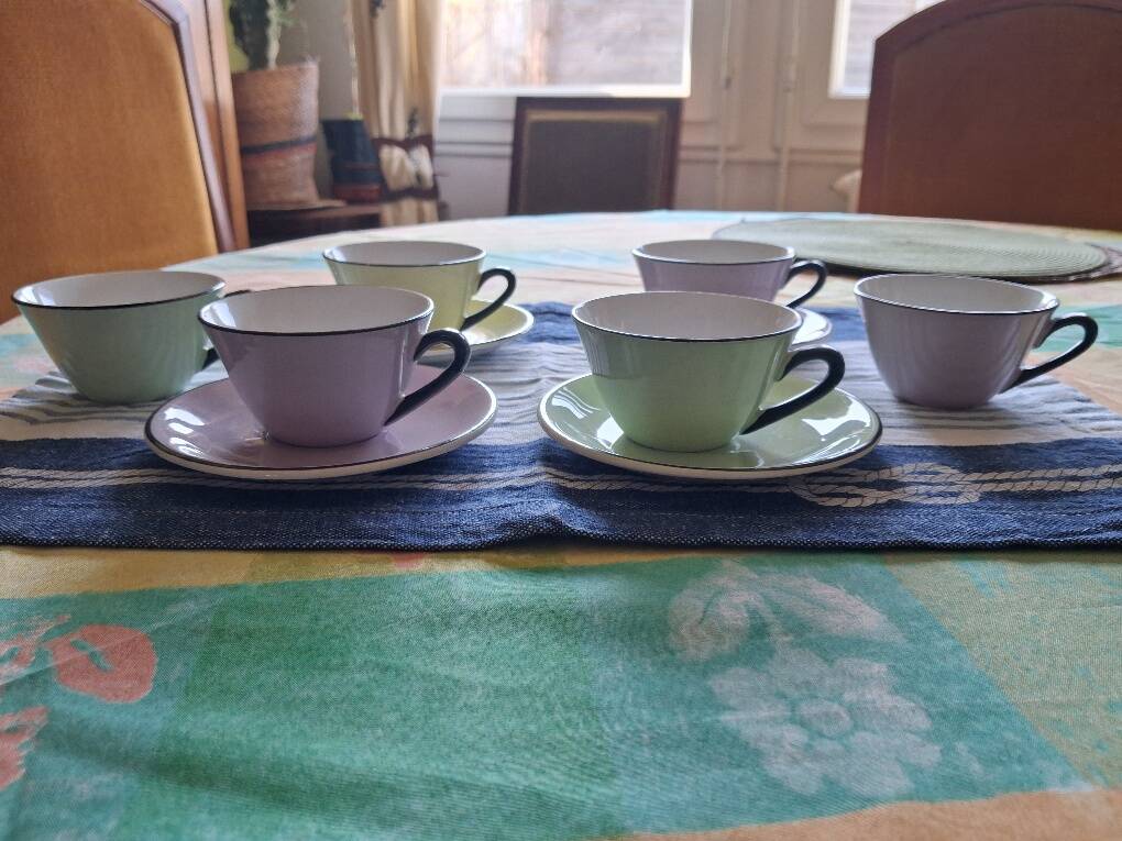 4 cups and saucers Moulin des Loups