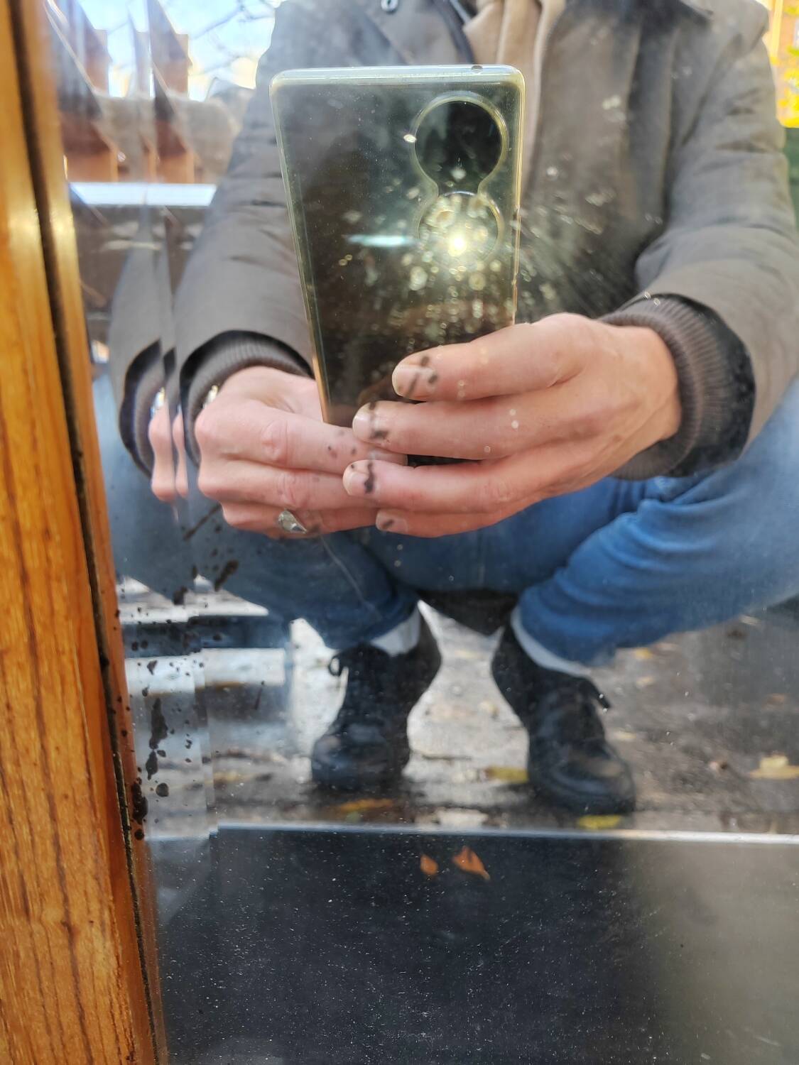Rosewood mirror from the 1940s