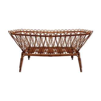 Vintage rattan cradle