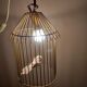 Suspension vintage en forme de cage à  oiseau