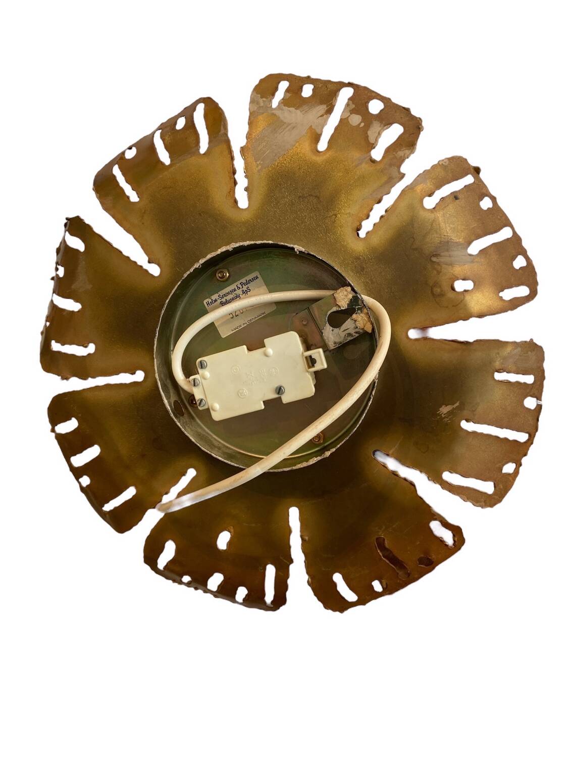 Applique Murale Fleur Vintage en Laiton par Svend Aage Holm Sørensen pour Holm Sø