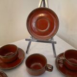 Vintage coffee set in enamelled ceramic 70s
