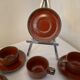 Vintage coffee set in enamelled ceramic 70s