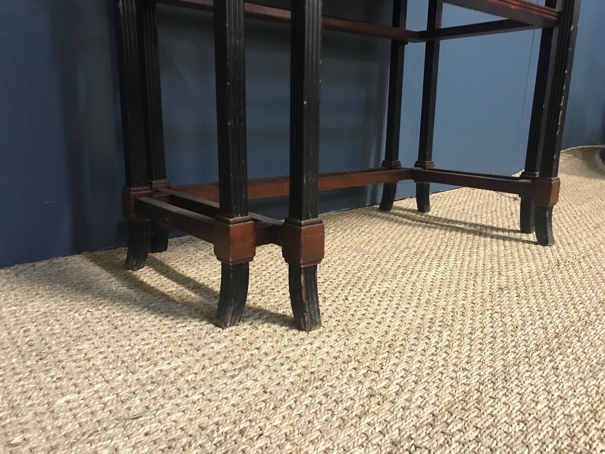 Console art déco en acajou marqueterie de citronnier