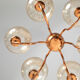 Chandelier in patinated copper and bubble glass produced by elmed, poland, 1970s