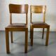 Pair of wooden and leather chairs
