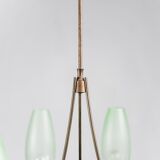 Vintage 1950s modern antique 6-light brass chandelier
