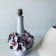 Lampe terre cuite fleur en relief