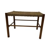 Vintage Stool Danish Papercord Rope Stool Mid Century Ottoman