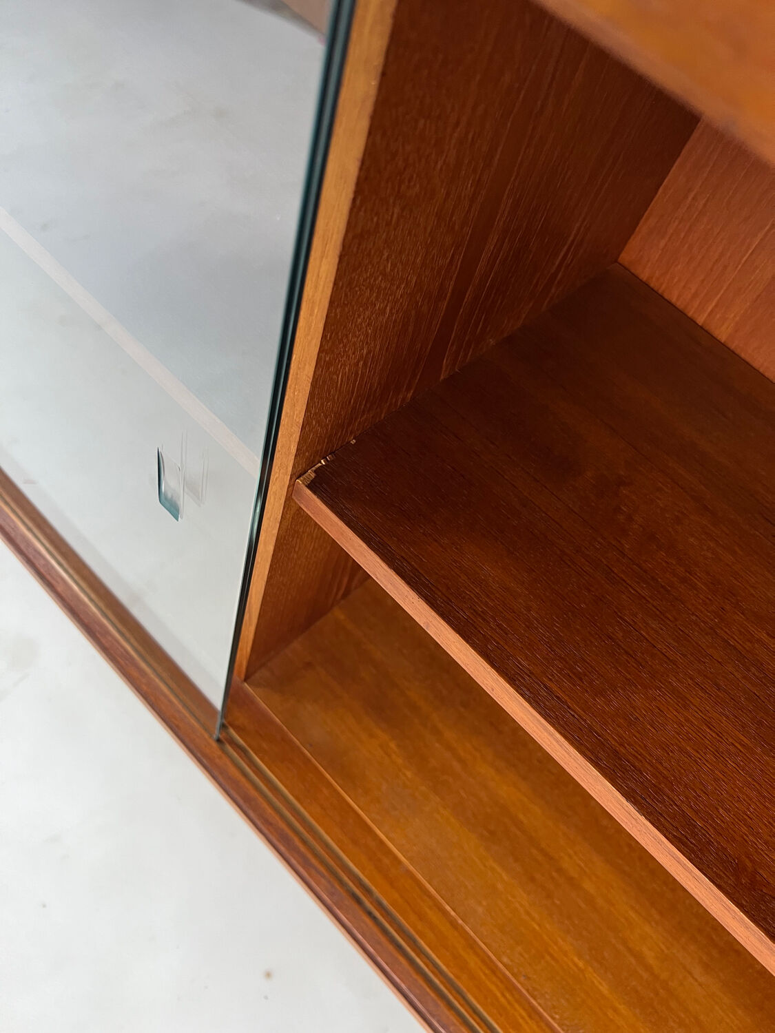 Vintage teak display cabinet sideboard shelf 60s midcentury