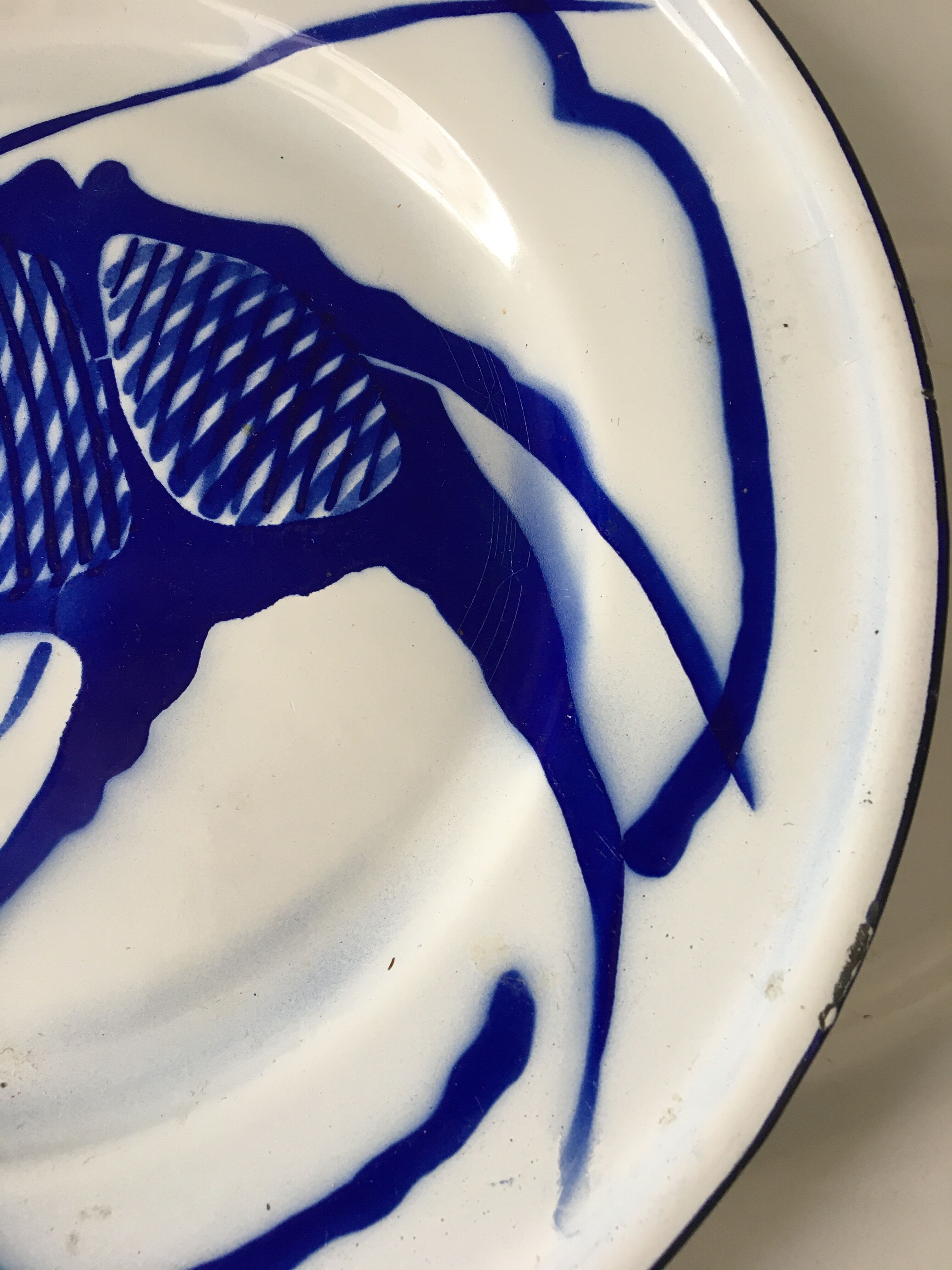 Chinese metal plate enamelled carp Koi