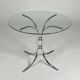Vintage chrome glass round dining table 70s space age