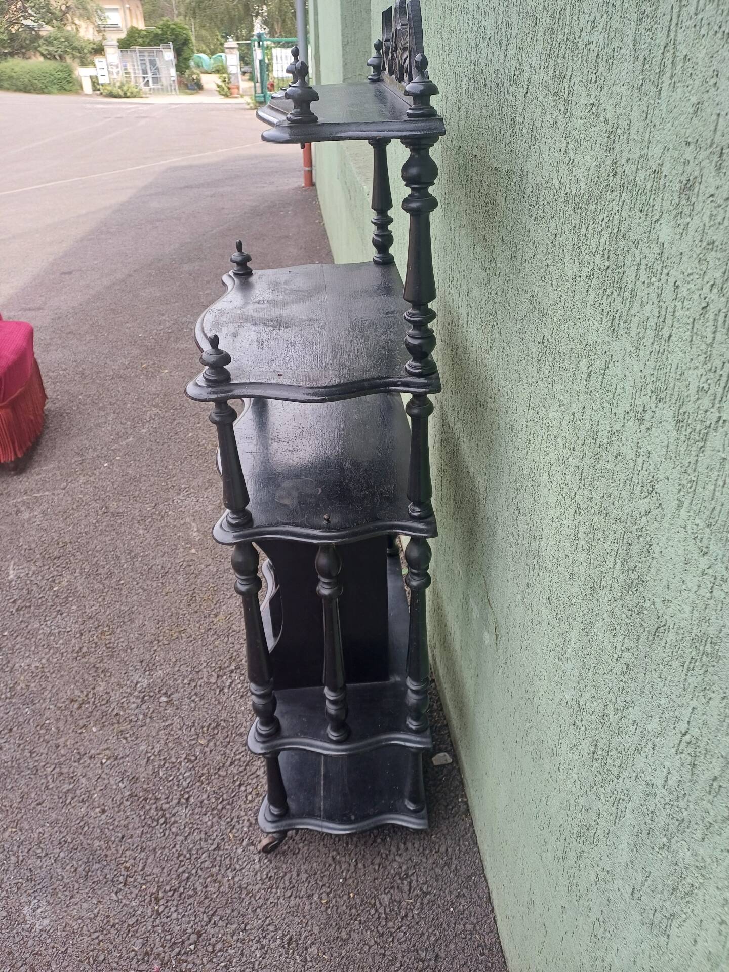 Étagère en bois noir Napoléon III