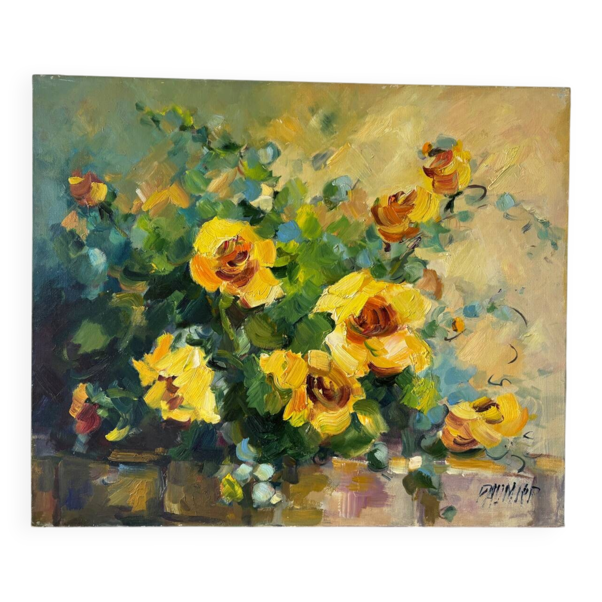 Oil on canvas "Autumn Light" signed Paumier