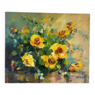 Oil on canvas "Autumn Light" signed Paumier