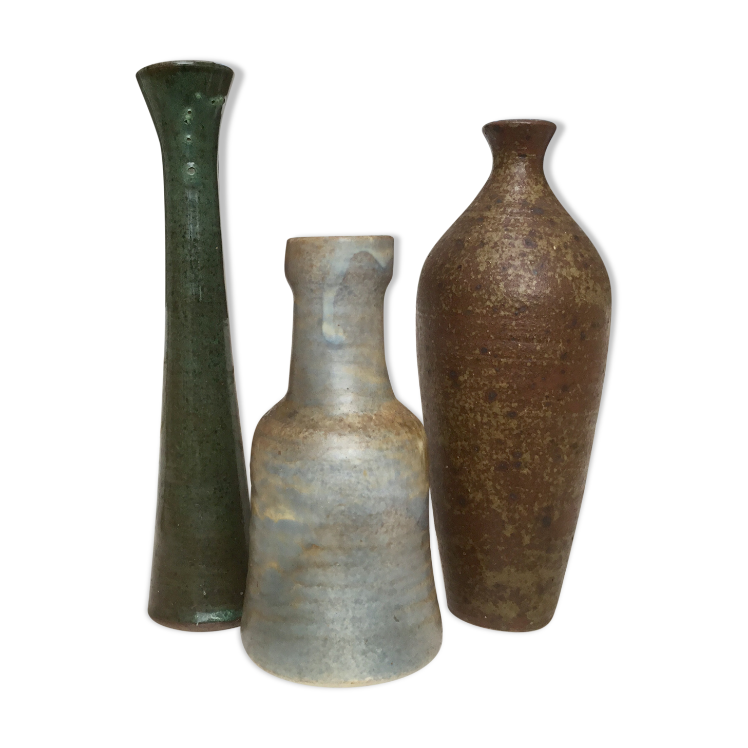 Vintage sandstone vase trio