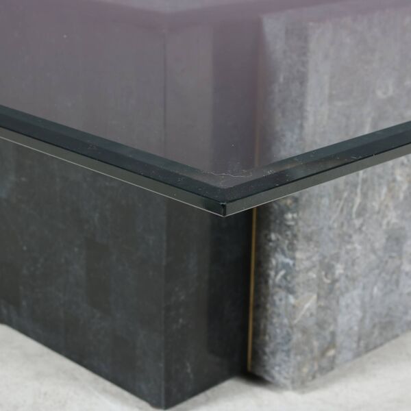 Table basse en pierre à mosaïque des années 1980 par Maitland-Smith, États-Unis