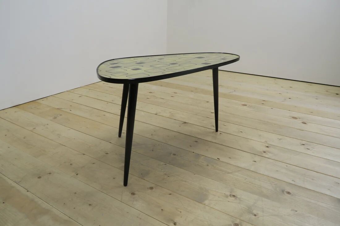 Low mid-century coffee table in formica and wood, Germany 1970.