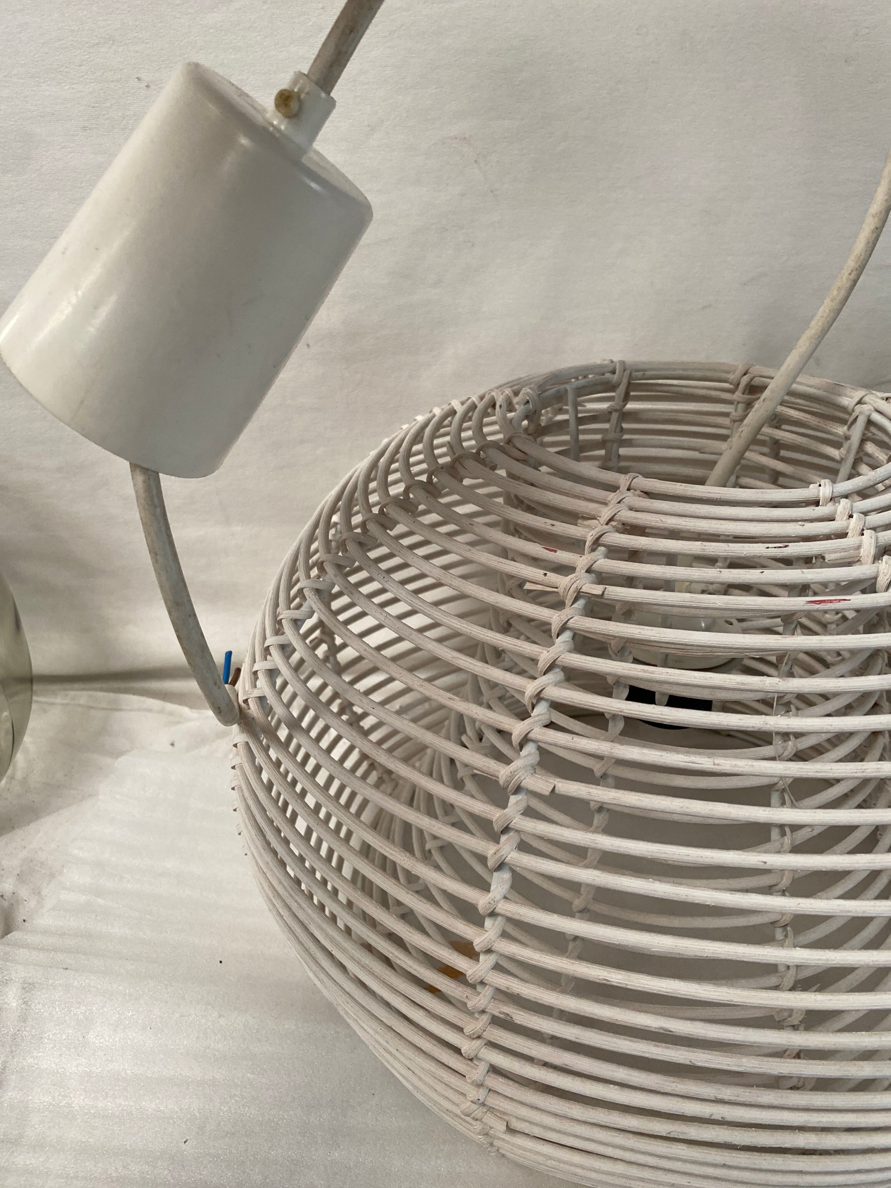 Vintage white rattan hanging