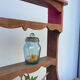 Wall spice shelf patinated wood vintage antique storage