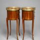Pair of Bedside Tables / Salon in Marquetry Transition Style Louis XV/Louis XVI