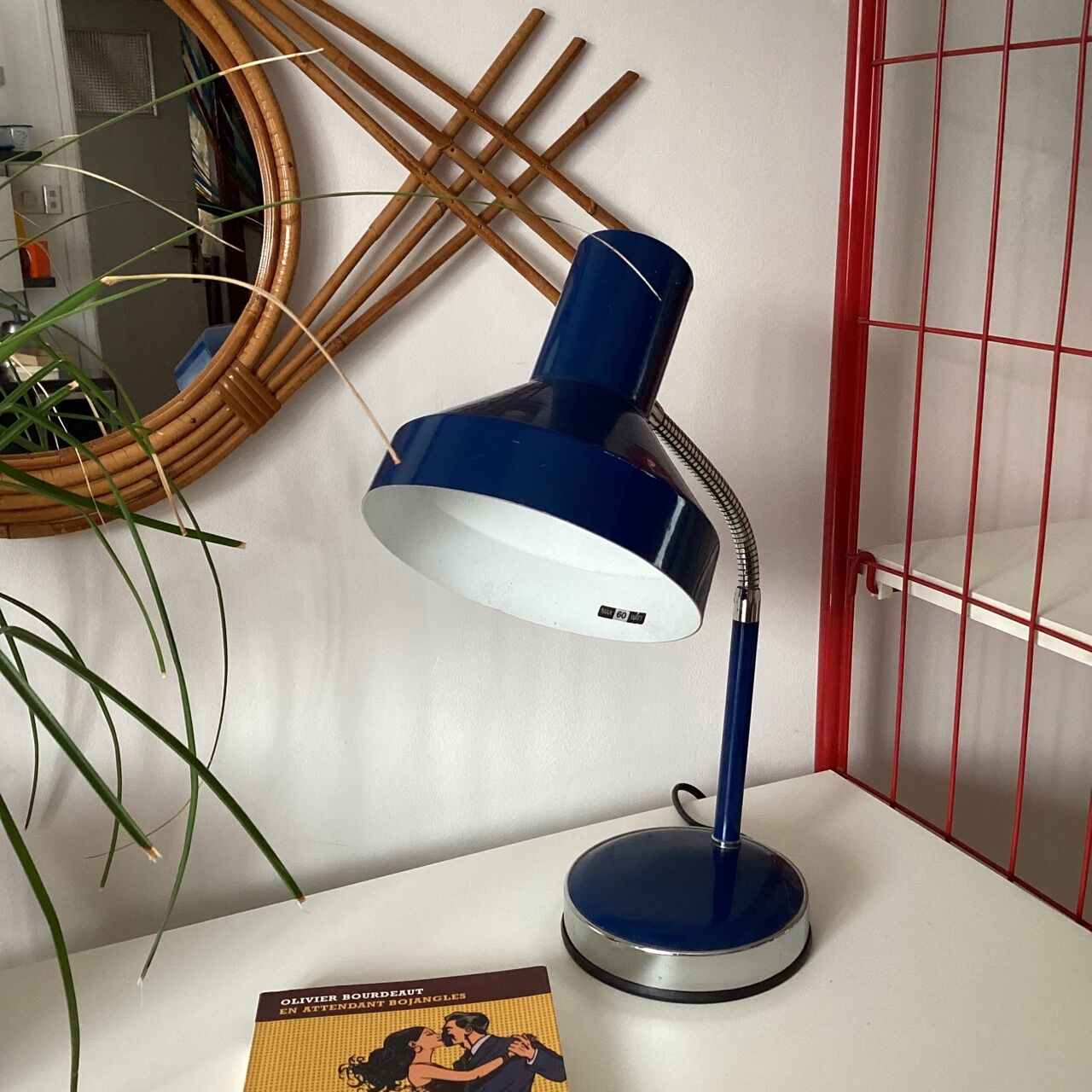 Blue desk lamp
